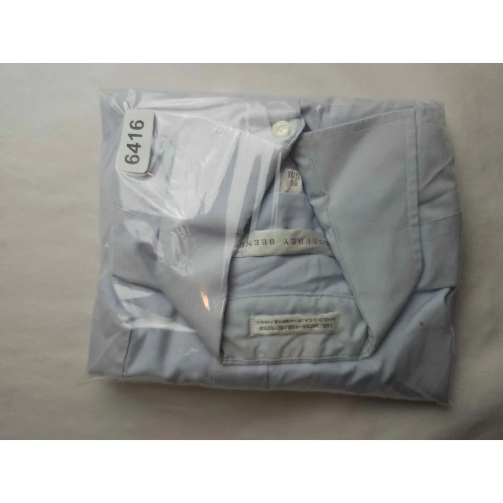 Geoffrey Beene Mens Light Blue Button Down Dress Shirt 15.5 32/33 Long Sleeve